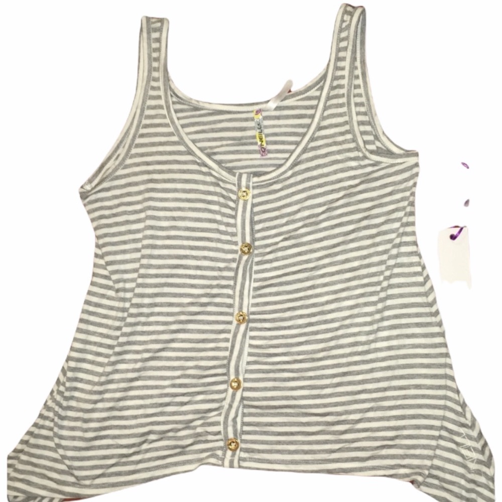 O'Neill Striped Button-Down Tank Top